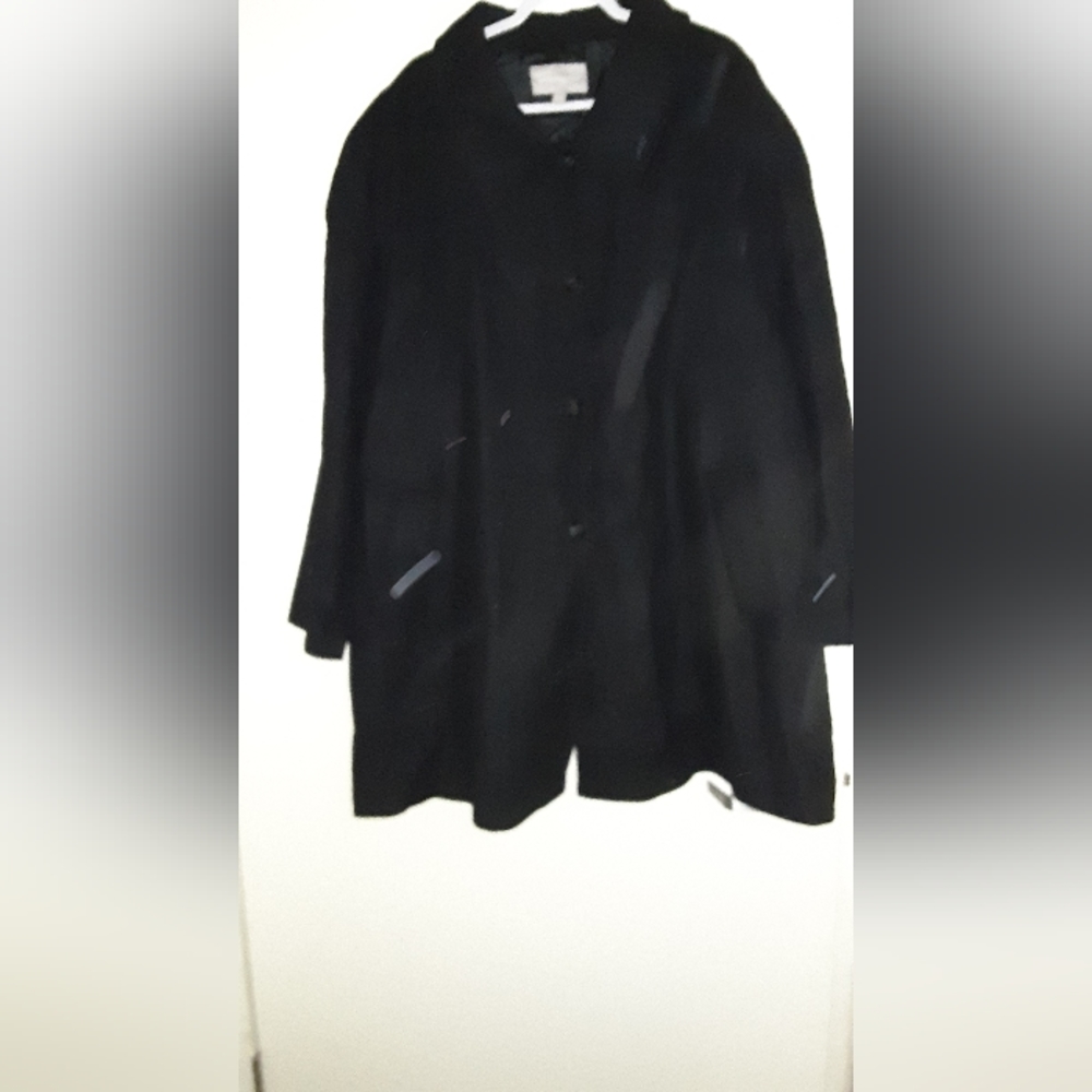 NWT Woman Within wool blend coat in black. Size 38W.